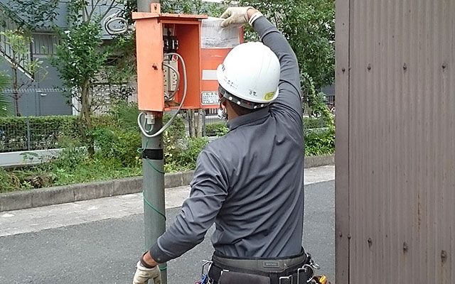 滋賀県栗東市の仮設電気工事